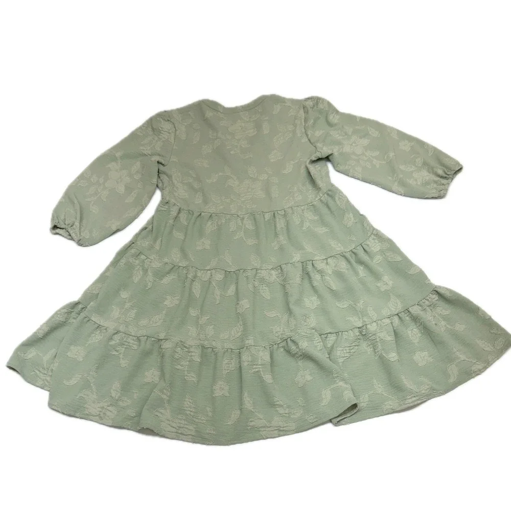 Joie Dress Womens Medium Green Floral Jacquard Boho Cottagecore